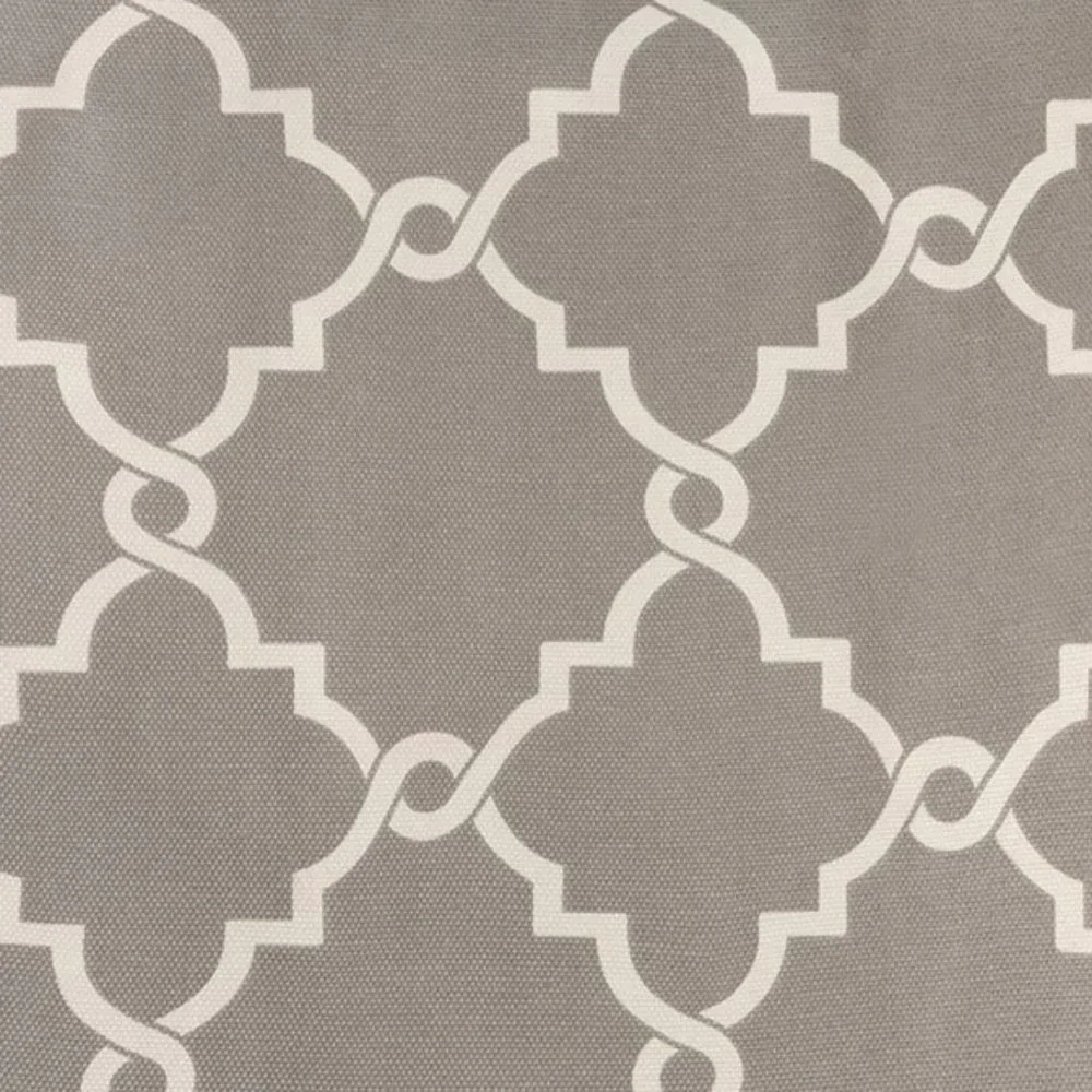 MADISON PARK Saratoga Fretwork Window Valance Grey Cream Trellis 50 x 80 NEW NIP